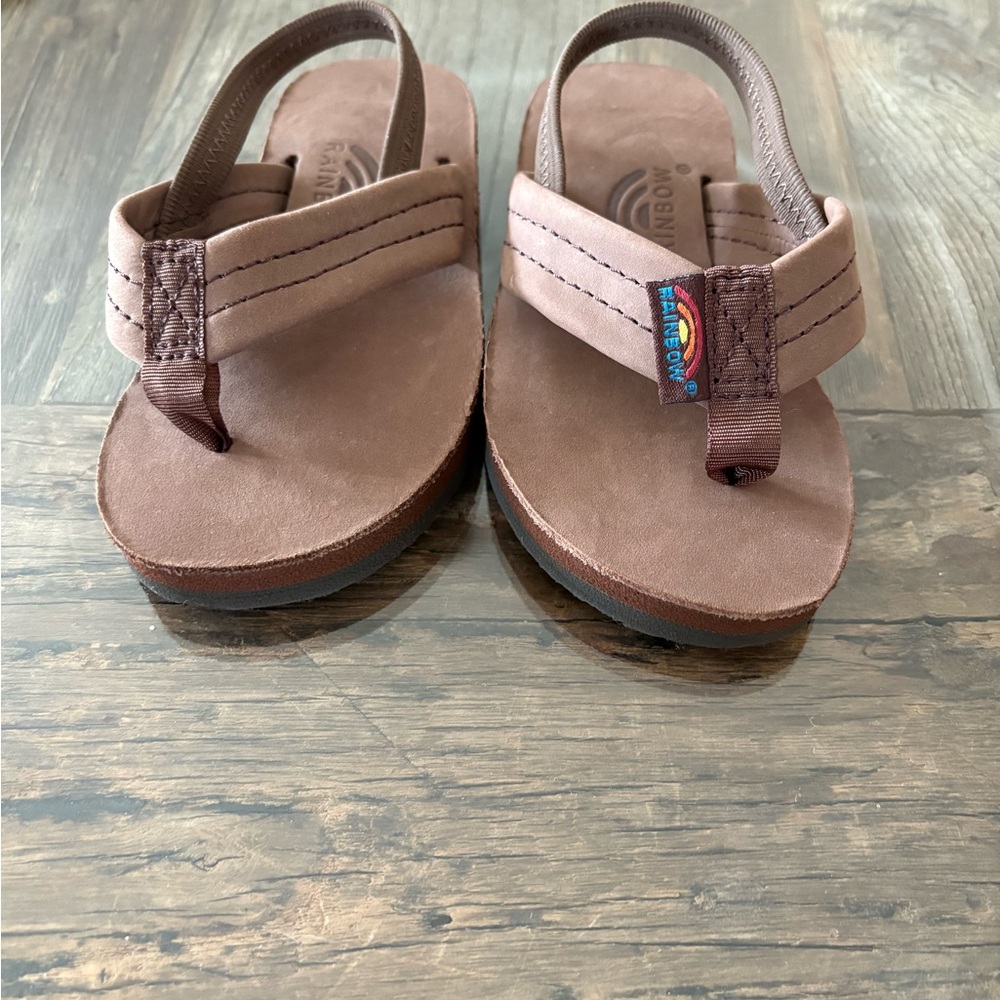 Rainbow Kids Tan Flip Flops